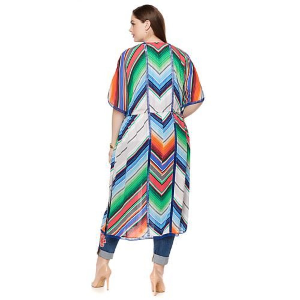 MELISSA MCCARTHY SEVEN7 Striped Topper Cover-Up D8 - Picture 2 of 8